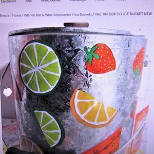 ICE BUCKET by THE TIN BOX CO. of NEW YORK  FRUIT PATTERN